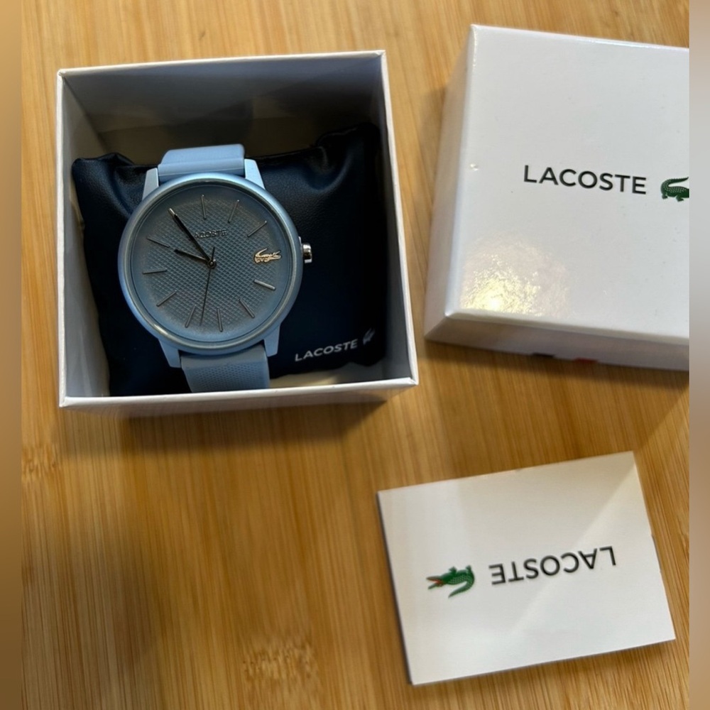 Lacoste Watch 44mm Sky Blue Face & SkyBlue Silicone Band - Picture 8 of 8